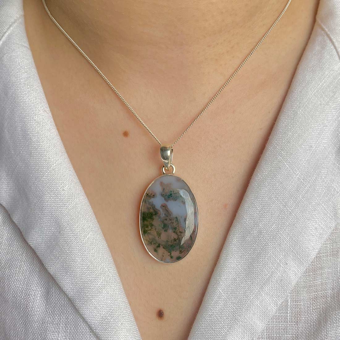 Moss Agate Pendant-(MOA-P-27.)